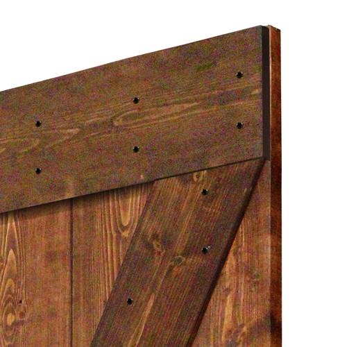 36”x84” Walnut Stain Solid Core Plank Knotty Pine Wood DIY Barn Door - Picture 5 of 7