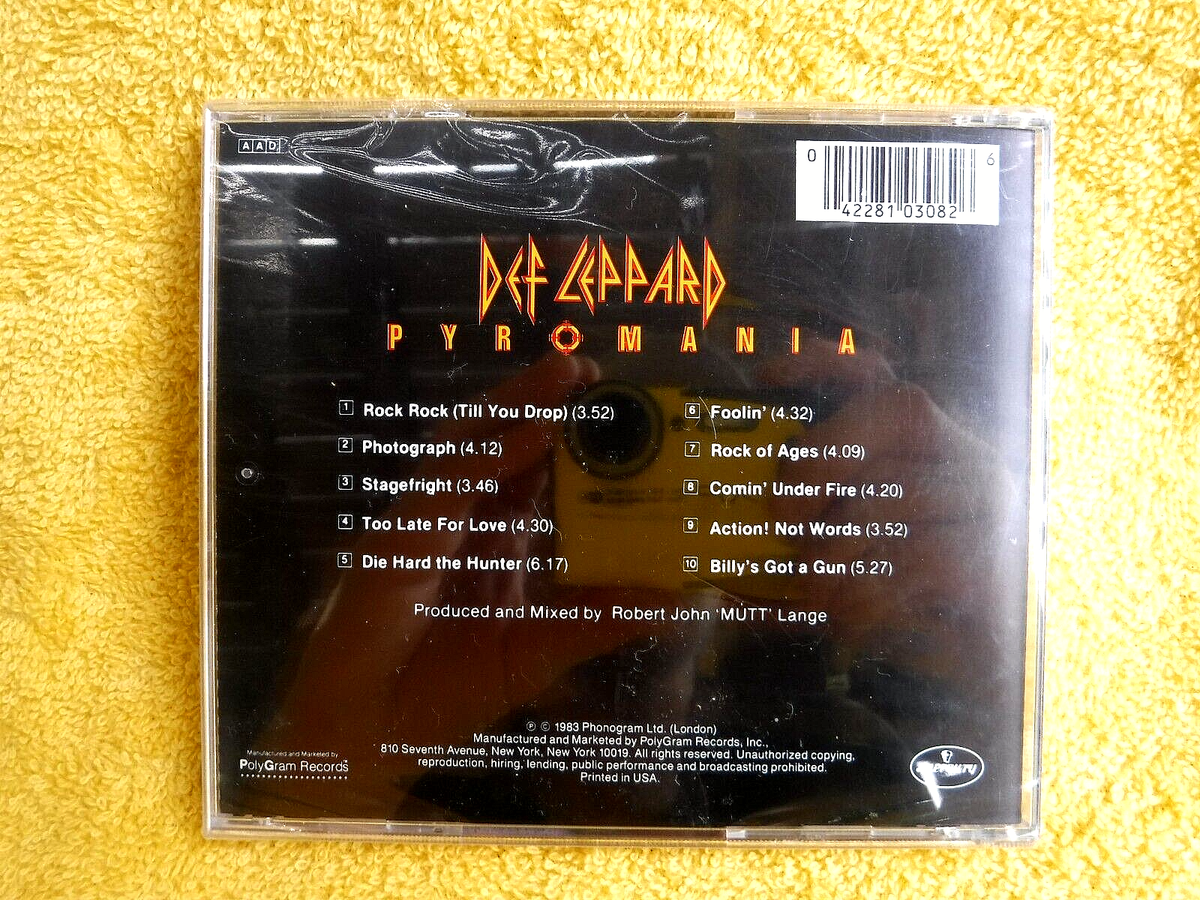 NEW/SEALED DEF LEPPARD PYROMANIA CD! 10 SONGS, NO CRACKS PLASTIC