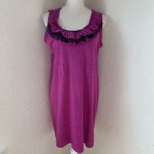 Simply Vera Want Women’s Size Large Purple Pullover Dress Black Ruffle Tulle