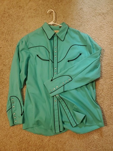 Scully Mens Western Shirt XL Cowboy Button Snap T