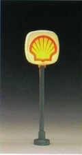 704 MODEL POWER 2 illuminated signs shell gas station HO 1/87 7cm