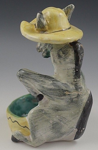 DONKEY GAMBONE VIETRI POTTERY WITH BOWL YELLOW HAT SCULPTURE FIGURINE - Imagen 4 de 6