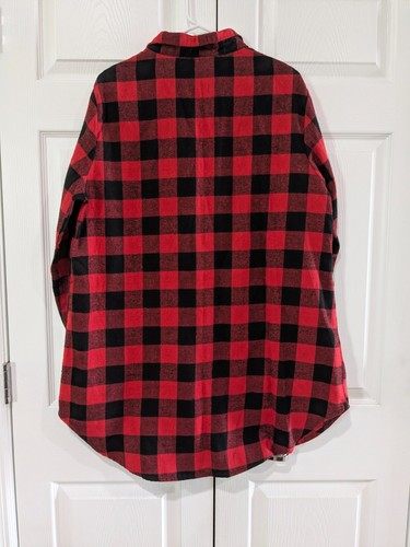 Zanzea Women's Red & Black Buffalo Plaid Flannel Tunic Shirt, Size 18 - Picture 5 of 18