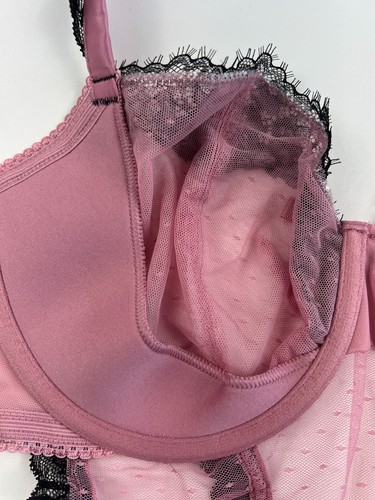 Victoria's Secret Open Back Lace Trim Unlined Lingerie Babydoll Pink Sz XL NWT - Picture 4 of 13