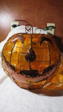 Stained Glass Pumpkin Jack-o-lantern rated Indoor or Outdoor 13"