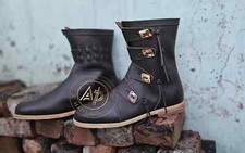 Medieval Leather Boots Renaissance SCA LARP Viking Men's Women Brown boot