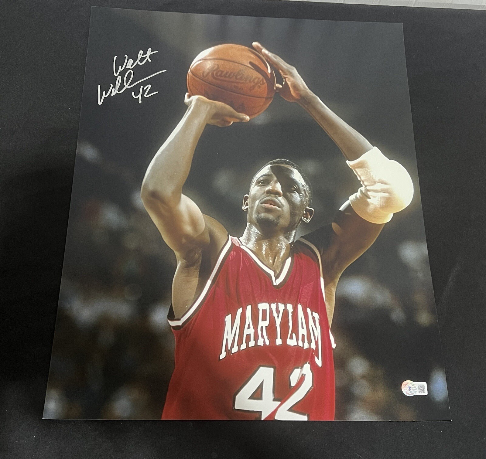 Walt Williams Autographed Signed Maryland Terrapins 16x20 Photo BAS Pose 2 