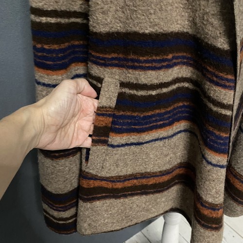 Fenn Wright Manson Poncho Wrap Cardigan Striped Sweater Jacket Womens M Bohemian - Picture 5 of 8
