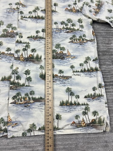 Pierre Cardin Shirt Mens XL Multicolor Hawaiian Button Up Palm Tree 100% Cotton - Picture 5 of 9