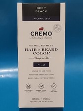 Cremo HAIR  BEARD COLOR N 12 DEEP BLACK No Mix No Mess MULTIPLE USE New in Box