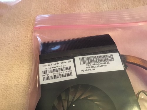 HP DV6-3000 DV7-4000 heatsink with fan 637608-001 637607-001 598883-001 - Picture 2 of 2