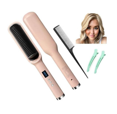 Hair Straightening Brush | ELITE HAIR TOOLS | Hair Straightener Comb for Women |
