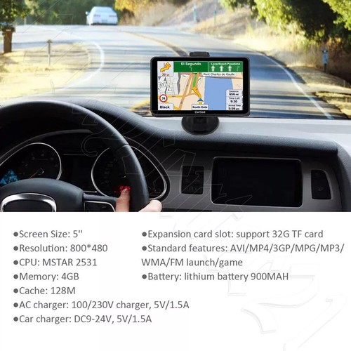 5" Truck GPS Navigator Car Auto LCD Navigation Sat Nav Lifetime Map Speedcam MP3 - Picture 2 of 12
