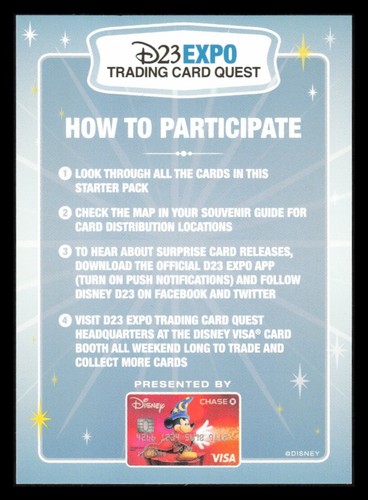 Tarjeta coleccionable 2015 Disney D23 Expo Quest Visa tarjetas exclusivas que elijas - Imagen 10 de 40