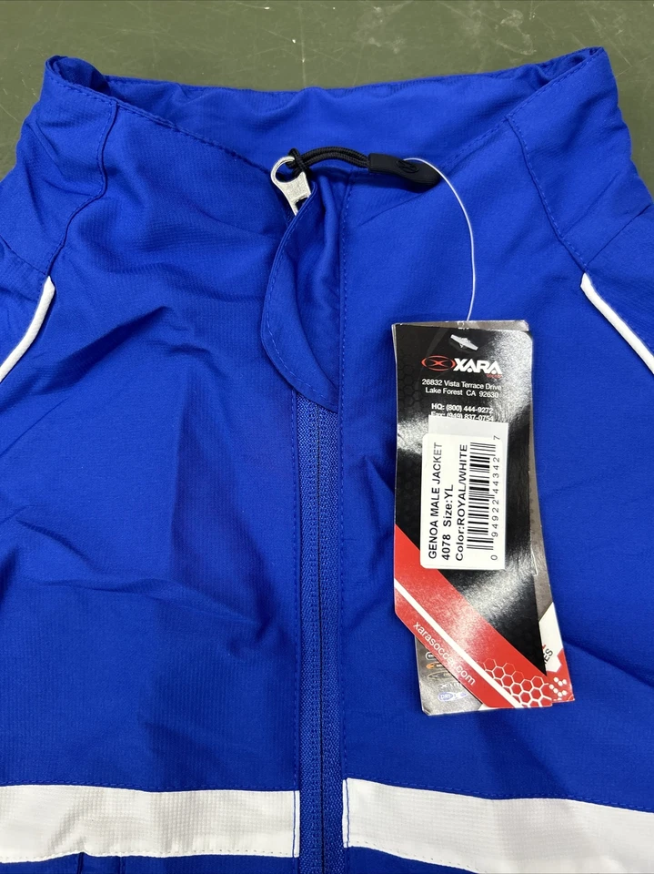 Chaqueta de fútbol juvenil Xara Génova talla grande NUEVA con etiquetas azul real Foto 3 de 4