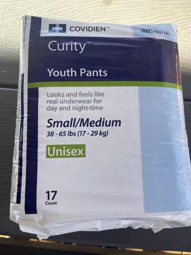 Coviden Curity Youth Diapers S/medium   38-65lbs Unisex Pullups Special Needs