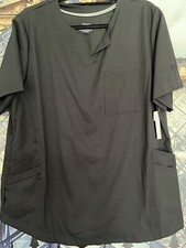  NEW Cuddl Duds Climate Right Size XL Empire Waist Black Medical Scrub Top