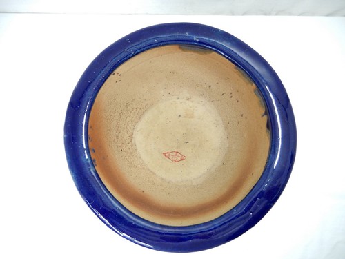 Grande ciotola o fioriera smaltata blu cobalto francese. Dia. 14,5" - Foto 4 di 10