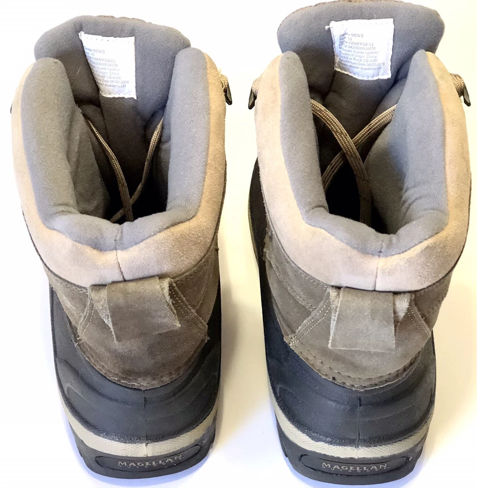 Magellan Outdoors Mens Thinsulate Winter Boots, Sz 10, Black Lower & Brown Upper - Image 4 of 4