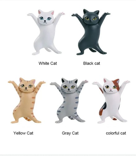 5 Models Dancing Cat Figure Decoration Animation Cat Enchanting Cat Capsule - Picture 3 of 4