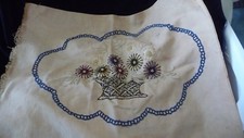  1010 vtg Un finished EMBROIDERED Pillow case cover