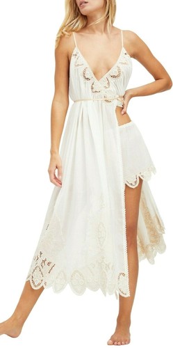 NEW $398 Free People sz XS Embroidered Lace Dress & Shorts 2 pc Set Bohemian  - Picture 1 of 2