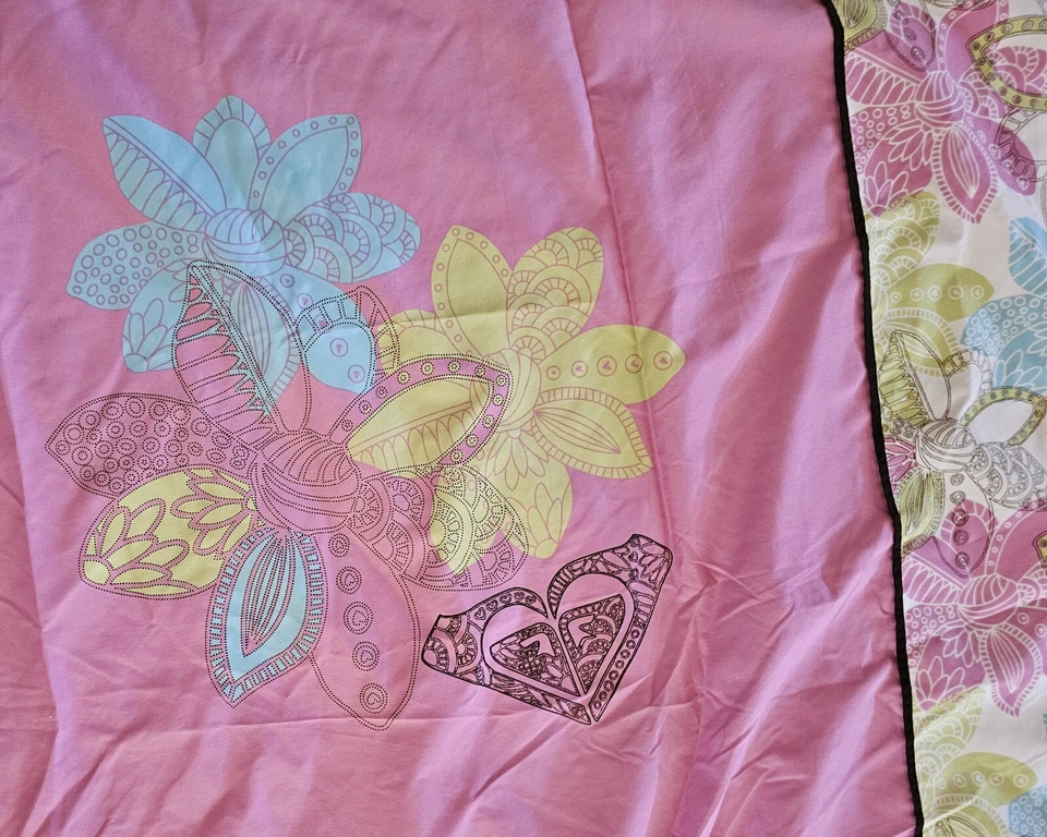 Roxy - пододеяльник с розовыми цветами на пуговицах - двойной размер - Изображение 2 из 4