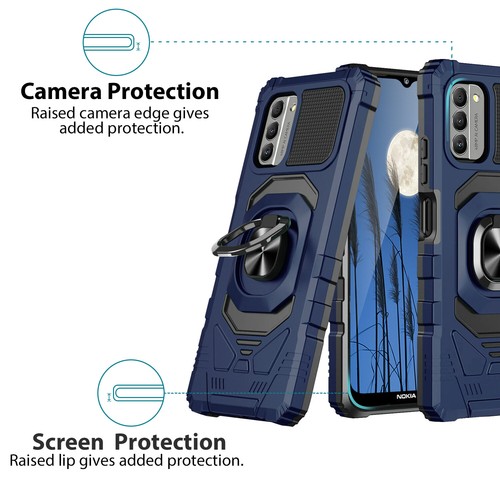 For Nokia G100 C300 5G Case Armor Ring Magnetic Support Stand +Tempered Glass - Picture 6 of 41