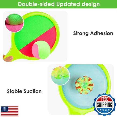 Toss Catch Ball Toy Set: Outdoor Games for Kids with 2 Paddles 2 Balls Outsid - Picture 4 of 5