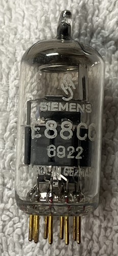 Matched Pair Siemens E88CC/6922 A-Frame Getter Germany Gold Pin 1972