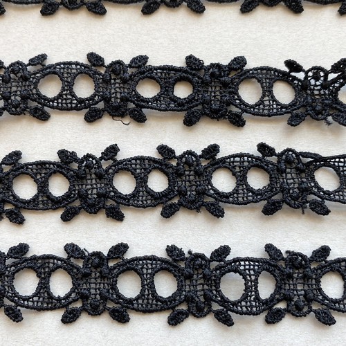 2 Yards Black Embroidery Border/Ribbon Trim DIY Sewing/Crafts/Lingerie/3/4" Wide - Picture 2 of 16