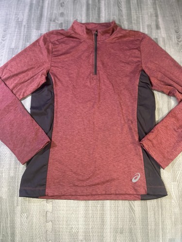 Asics 1/4 Zip Langarm Pullover Sweatshirt rot/schwarz, Größe S Herren - Bild 1 von 7