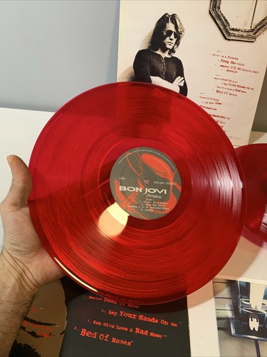 The Best of Bon Jovi Cross Road 2 rote LP Vinyl farbige Schallplatte Greatest Hits R7 - Bild 4 von 24