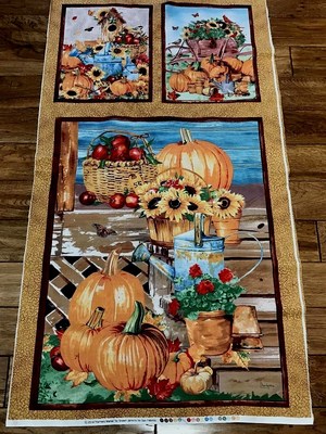 Autumn Country Farmers Market quilters cotton Fabric Panel sewing craft by SPX