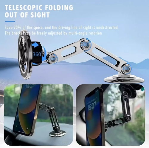 360° Magnetic Phone Holder, Aluminum Mount, Universal Fit, Easy Install - Picture 5 of 8