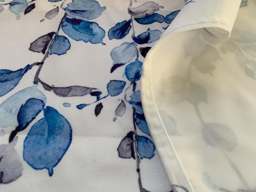 Watercolor Blue Leaves Window Valance for Bedroom Living Room, Grey - 第 5/12 張圖片