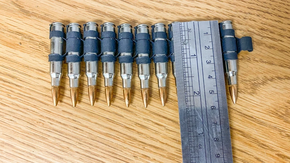 Extensión de correa de bala carcasa de níquel puntas de cobre calibre 223 X enlace 5" 10" 15" 20" Foto 4 de 4