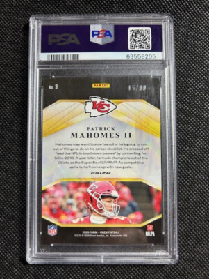 2020 Panini Prizm Patrick Mahomes Brilliance Gold /10 SSP PSA 10