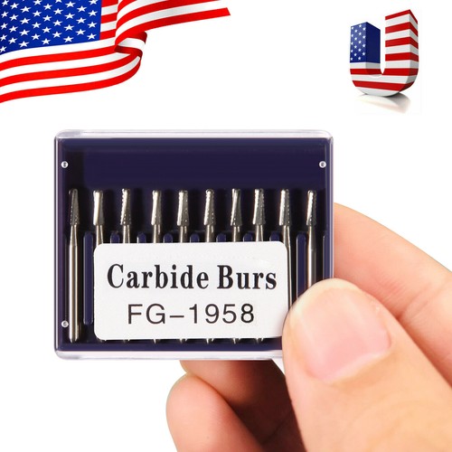 10pcs Dental Tungsten Carbide Bur FG Drills FG-1958 For High Speed Handpiece ds - Bild 11 von 15