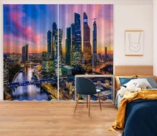 3D Fashion City ZHUA3189 Photo Curtain Window Blockout Fabric Vera 2023