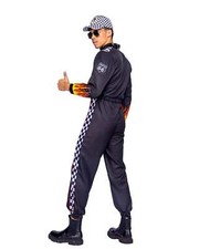 Race Car Driver Costume Set For Kids - Racing Vest, Red Cap, Sunglasses, Flags & Gloves For Halloween & Dress Up
