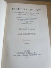 Antique Centenary Edition Sketches by Boz Cherles Dickkens 1910,vol-1&2