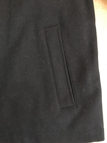 TOMMY HILFIGER MENS BLACK WOOL BLEND ZIPPERED COAT SIZE M - SLIP IN POCKETS - Picture 4 of 12