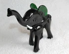 Murano Dark Emerald Jade Green Elephant White Tusks Artisan Glass Figurine Lucky