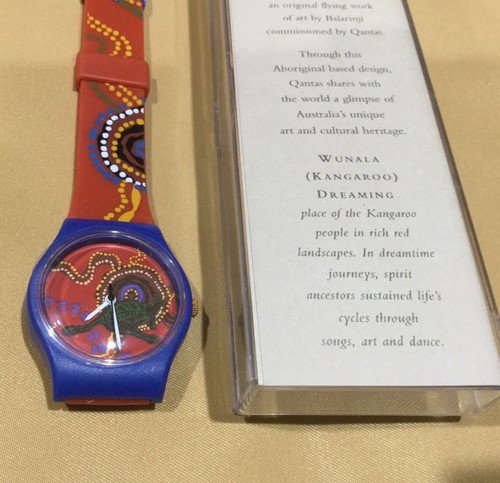 Indigenous Wunala (Kangaroo)Dreaming Qantas collectable watch vintage 1990s logo - Picture 7 of 9