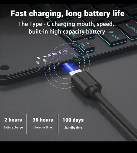 Wireless Keyboard Mouse For Android IOS Samsung Xiaomi Tablet Apple iPad Air Pro - Picture 11 of 20