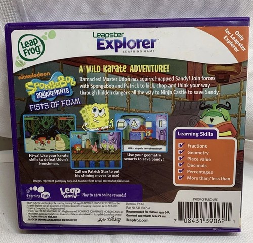 SpongeBob SquarePants FISTS OF FOAM Leap Frog LEAPSTER EXPLORER Tested/Works - Picture 2 of 6