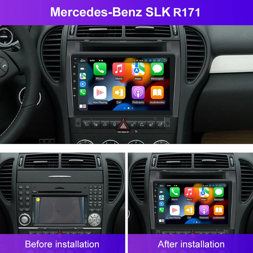 4+64G Autoradio Android 14 Carplay Für Mercedes SLK R171 2004-2011 GPS Navi DSP - Bild 3 von 4