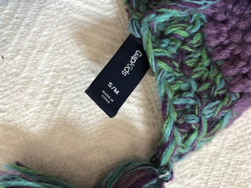 Girls Chevron Knit Scarf With Blues And Purples By Gap Kids Sz S/M LKNW - Picture 4 of 4