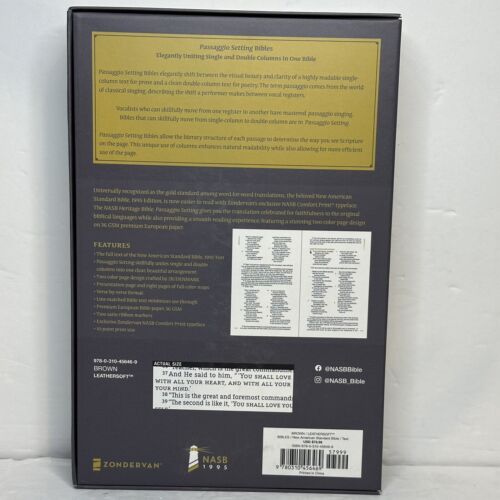 NASB 1995 Heritage Bible - $79.99 Retail - Brown LeatherSoft - Picture 5 of 5